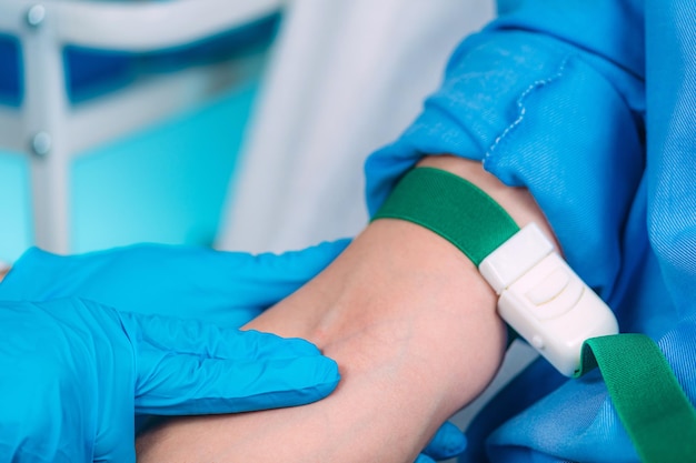 Blood Test Preparation Nurse with Female Patient