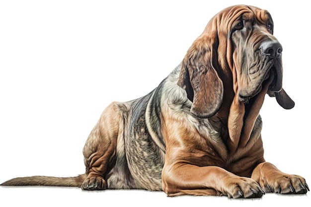 Bloodhound dog isolated on white background Generated by AI