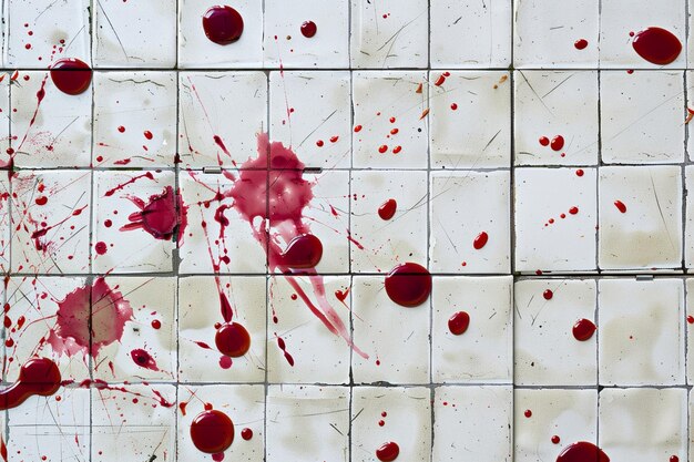 Photo bloody brushstrokes forensic blood analysis