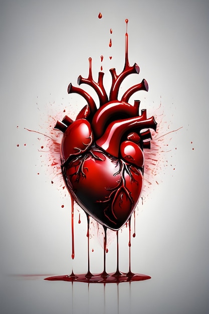 Photo bloody heart illustration creative design wallpaper 4k phone wallpaper epic background