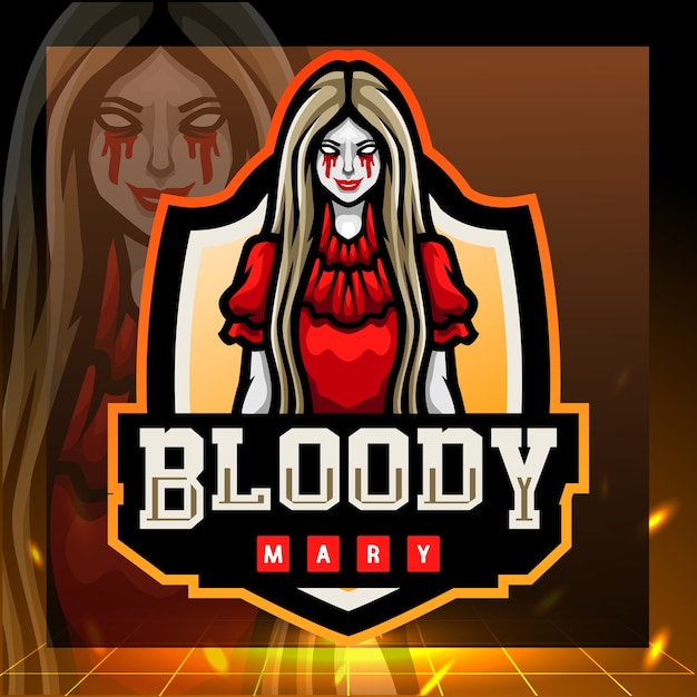 Foto bloody mary mascotte esport logo ontwerp