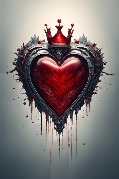 Кровавое королевское сердце из стекла творческий дизайн обои 4k телефон обои эпический фон