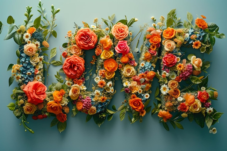 Photo blooming affection floral love notes