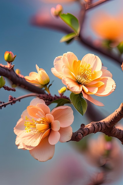 Photo blooming apricot flower