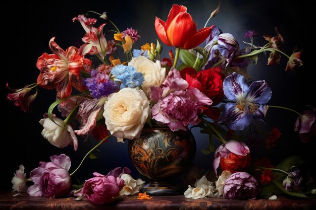 Blooming Beauty Captivating Still Life Photography of Flowers in a Vase ar 32