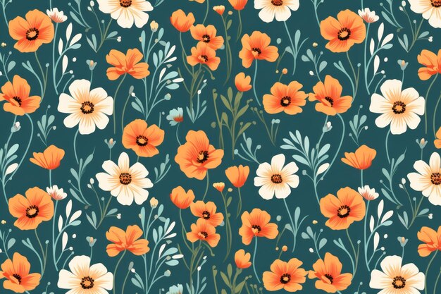 Photo blooming beauty a delightful floral seamless pattern ar 32