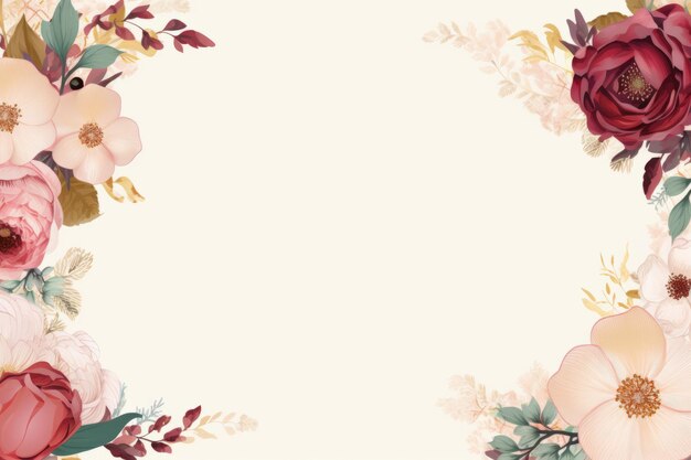 Photo blooming beauty striking floral frame design vector with an aspect ratio of 32