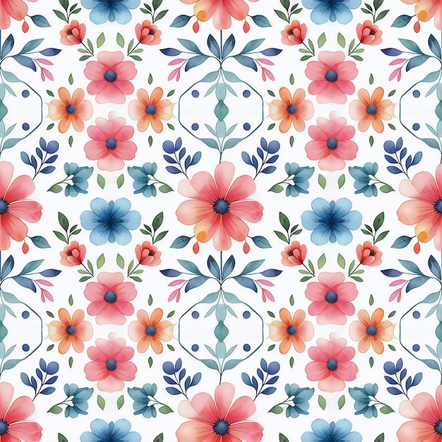 Blooming Brushstrokes A Seamless Watercolor Floral Delight