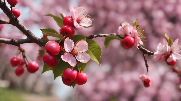 Foto il ramo di ciliegio in fiore nel giardino primaverile alla cerimonia nuziale