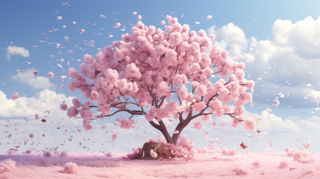 A blooming cherry tree