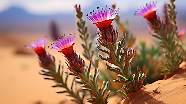 Photo blooming desert flowers arranged in a diamond shape