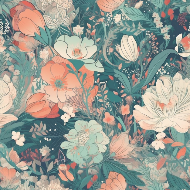 Blooming Elegance Vintage Floral Patterns and Delicate Illustrations