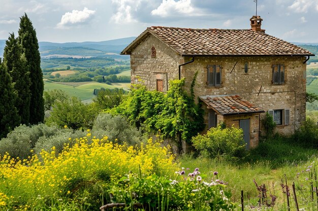 Foto campo fiorente di fiori di lavanda nella campagna francese