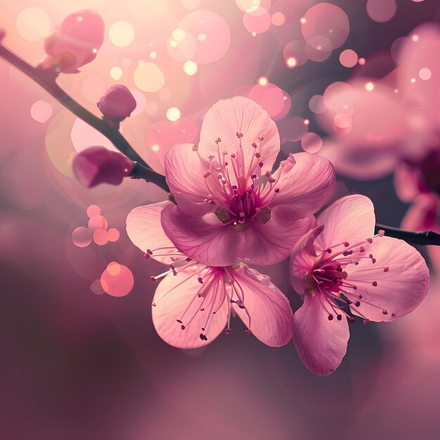 blooming flower in pink AI generated