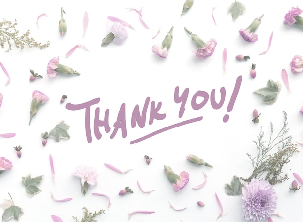 Photo blooming gratitude a floral thank you banner
