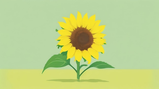 Blooming Lessons Drawing of Sunflower Field for Simple Education and Natural Delight