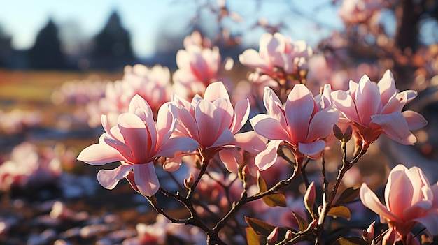 花をかせたマグノリアの木