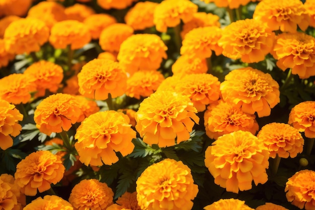 写真 ⁇ くメリゴールド 自然植物 黄色い春の花 ガーデニング植物 美しい花