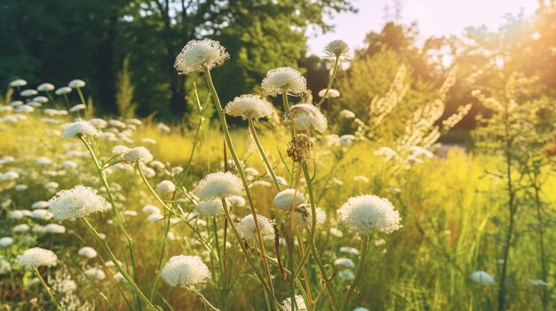 Foto prato in fiore una sinfonia di fiori primaverili