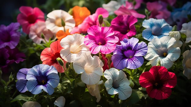 Blooming Multiflora Petunias