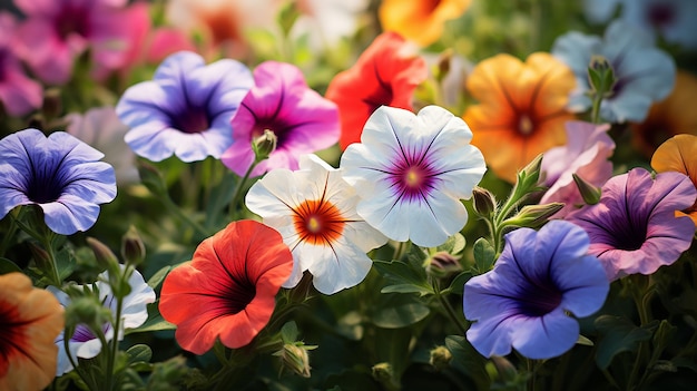 Blooming Multiflora Petunias