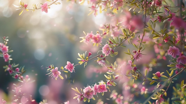 Blooming pink azalea flowers in the spring garden Nature background