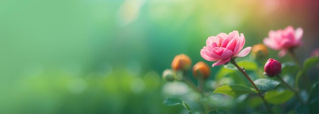 くピンクの花の春の背景