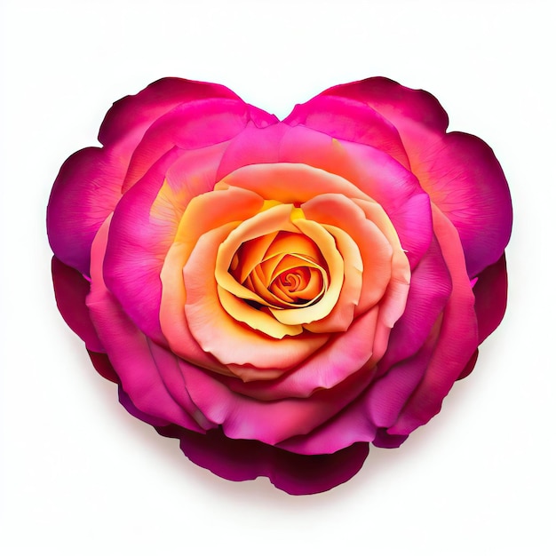 Blooming Rose Love White Background Generative AI