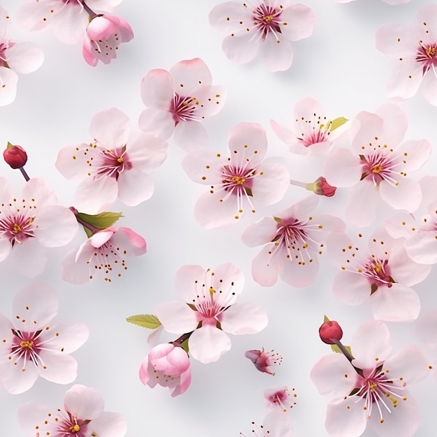 Blooming sakura seamless pattern