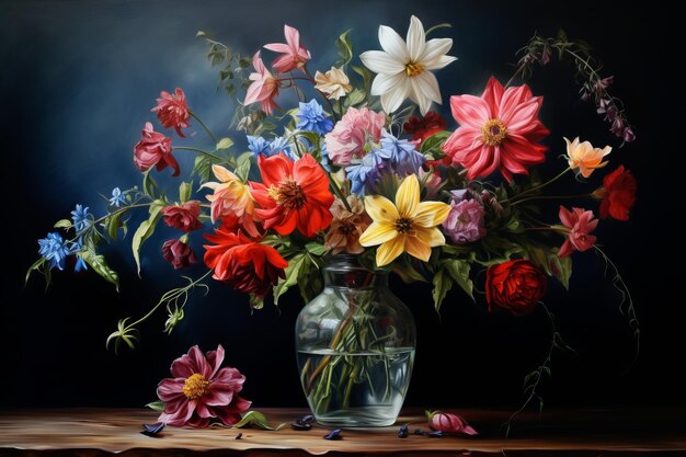 Blooming Splendor Vibrant Flowers in a 32 Vase