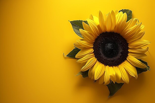 Blooming sunflower frame