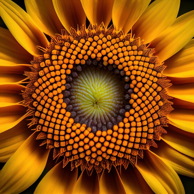 Blooming sunflower macro Generative Ai