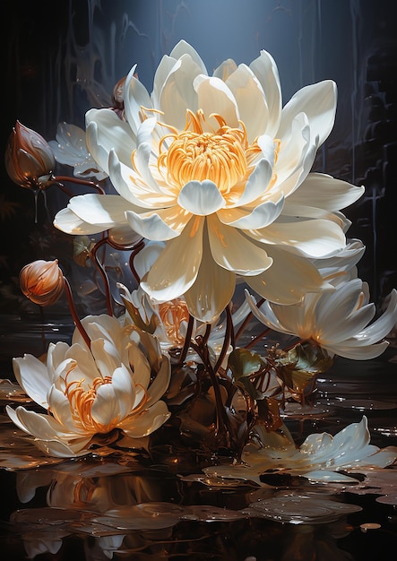 Blooming White Lotus