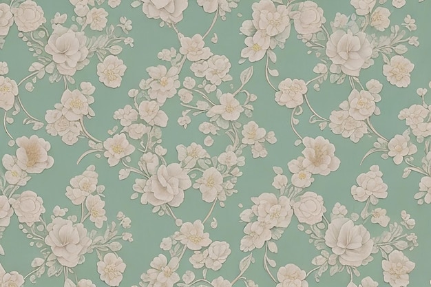 Photo blooms a romantic delicate floral elegance in soft pastels and nostalgic intricacy floral pattern