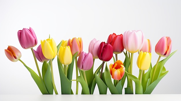 Blooms of Spring AwardWinning Fresh Tulips on White Background