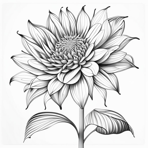 Blosom flower Coloring page for adults Coloring page for kids