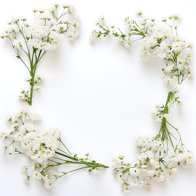 Foto bellezza sbocciante cornice accattivante sfondo di foglie e fiori per un tocco decorativo squisito