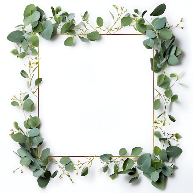 Blossoming Beauty Captivating Frame Background of Leaves and Flowers for Exquisite Decorative Touch