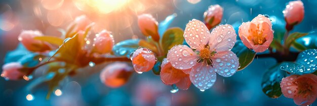 写真 雨 の 中 で く 色々 な 花