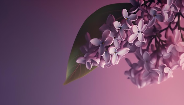 Blossoming Lilac Branch Generative AI