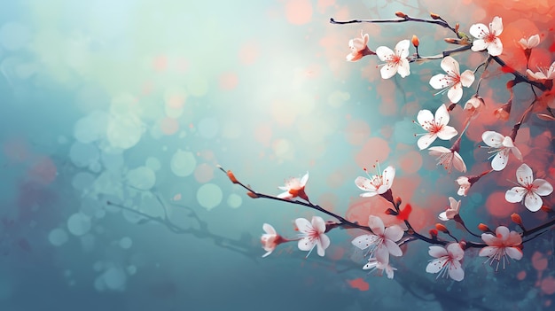 春にく木花がついた日本の桜の枝