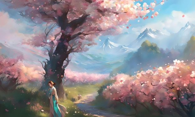 Blossoms on the Breeze Wallpaper