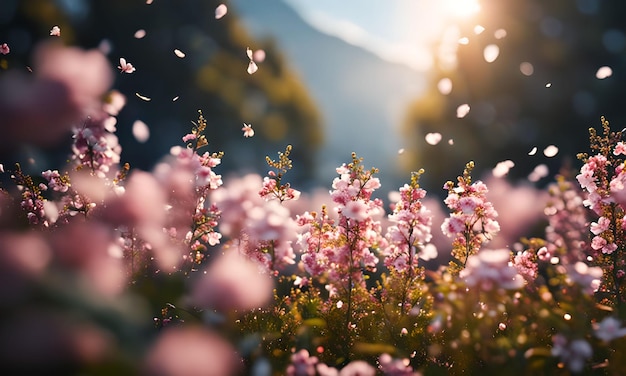 そよ風に咲く花の壁紙