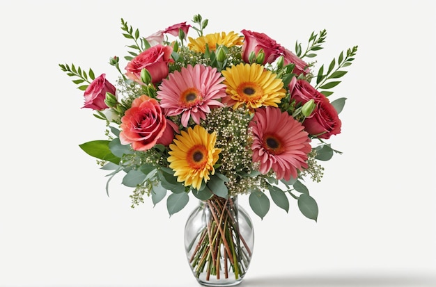 多様性の花 ガラスの花瓶を飾る色とりどりの花