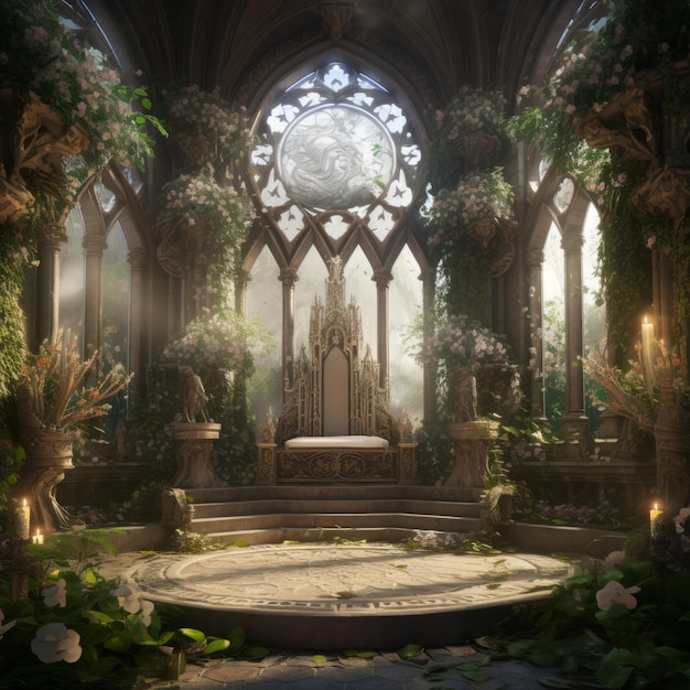 Blossoms of Majesty Crafting a Sumptuous Throne Room for the Summer Court of Fae