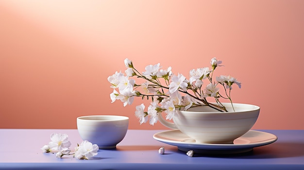 Цветы в простоте Фарфоровая чашка с одним цветком