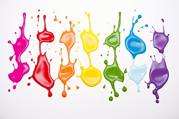 Photo blots of paint drops of different colors
