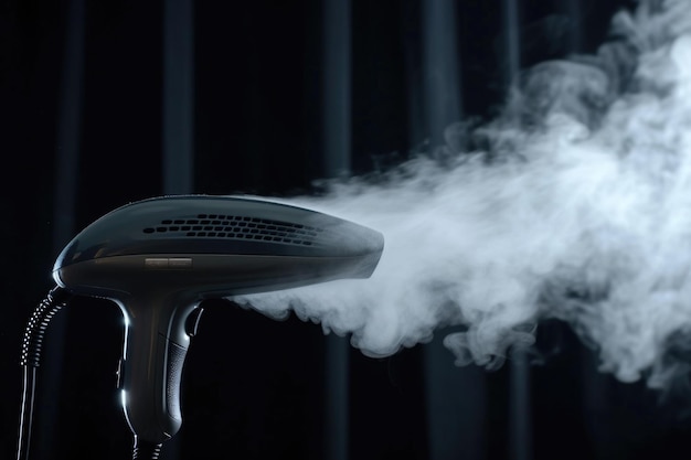 Photo a blow dryer with steam emanating from it creating a unique and stylish effect perfect for adding a touch of sophistication to any hair styling routine