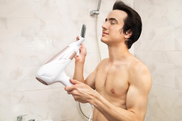 Blow drying in the shower