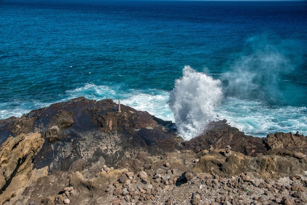 Blow hole in hawaii oahu